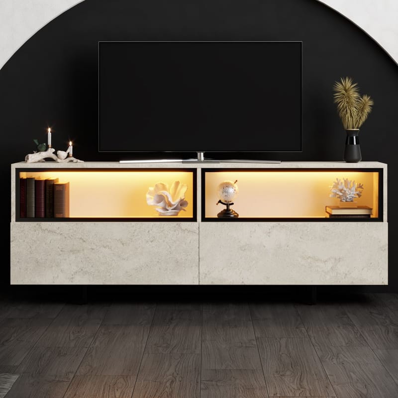 Cielieucel TV-bänk 180 cm - Travertin - Möbler - Vardagsrum - Tv-möbler & mediamöbler - Tv-väggfästen & mediastativ - Tv stativ & väggfästen