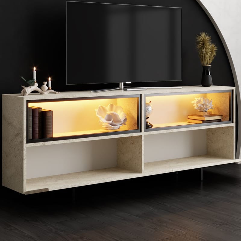 Cielieucel TV-bänk 180 cm - Travertin - Möbler - Vardagsrum - Tv-möbler & mediamöbler - Tv-väggfästen & mediastativ - Tv stativ & väggfästen