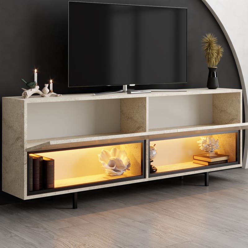 Cielieucel TV-bänk 180 cm - Travertin - Möbler - Vardagsrum - Tv-möbler & mediamöbler - Tv-väggfästen & mediastativ - Tv stativ & väggfästen