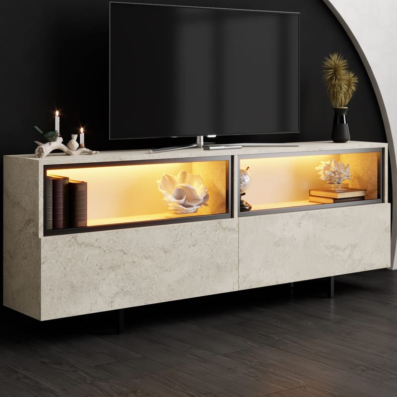 Cielieucel TV-bänk 180 cm - Travertin - Möbler - Vardagsrum - Tv-möbler & mediamöbler - Tv-väggfästen & mediastativ - Tv stativ & väggfästen