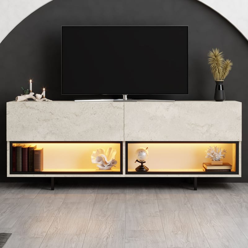 Cielieucel TV-bänk 180 cm - Travertin - Möbler - Vardagsrum - Tv-möbler & mediamöbler - Tv-väggfästen & mediastativ - Tv stativ & väggfästen