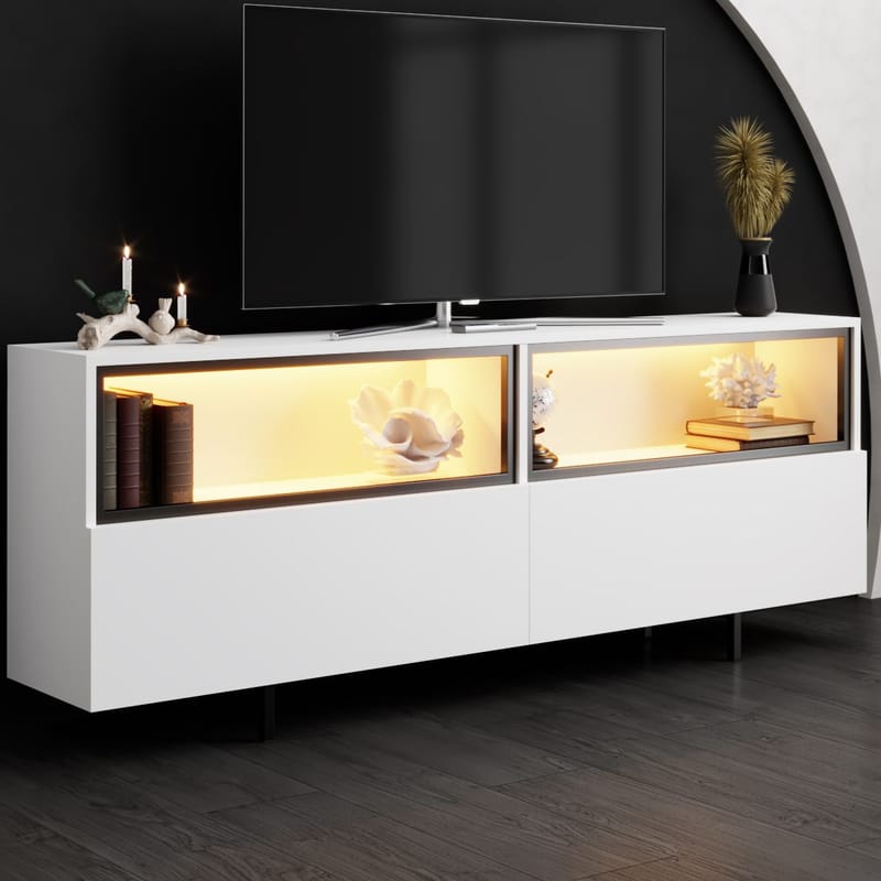 Cielieucel TV-bänk 180 cm - Vit - Möbler - Vardagsrum - Tv-möbler & mediamöbler - Tv-väggfästen & mediastativ - Tv stativ & väggfästen