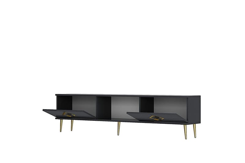 Cleryn Tv-bänk 150 cm - Antracit/Guld - Möbler - Vardagsrum - Tv-möbler & mediamöbler - Tv-bänkar