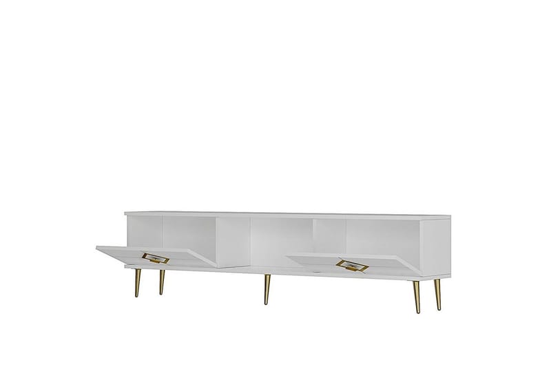 Cleryn Tv-bänk 150 cm - Vit/Guld - Möbler - Vardagsrum - Tv-möbler & mediamöbler - Tv-bänkar