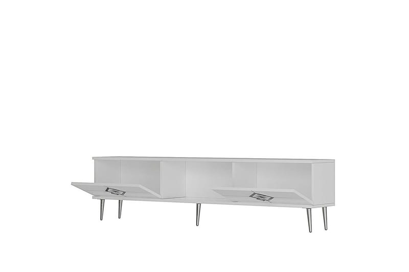 Cleryn Tv-bänk 150 cm - Vit/Silver - Möbler - Vardagsrum - Tv-möbler & mediamöbler - Tv-bänkar