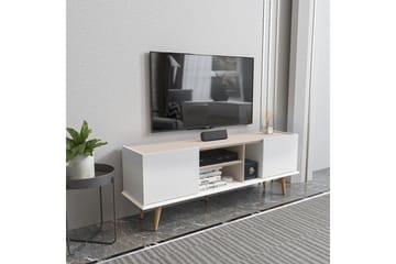 Corvo Golvstående Tv-bänk 154,4 cm med Förvaring i Målat Trä - Vit|Beige - Möbler - Vardagsrum - Tv-möbler & mediamöbler - Tv-bänkar