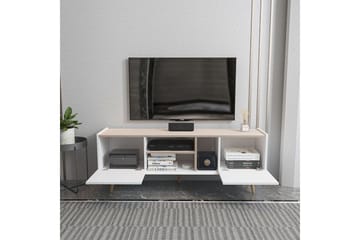Corvo Golvstående Tv-bänk 154,4 cm med Förvaring i Målat Trä - Vit|Beige - Möbler - Vardagsrum - Tv-möbler & mediamöbler - Tv-bänkar