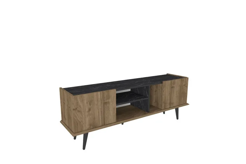 Corvo Tv-bänk 154,4 cm - Valnöt/Svart - Möbler - Vardagsrum - Tv-möbler & mediamöbler - Tv-bänkar
