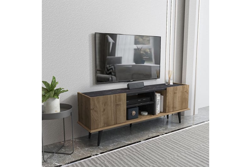 Corvo Tv-bänk 154,4 cm - Valnöt/Svart - Möbler - Vardagsrum - Tv-möbler & mediamöbler - Tv-bänkar