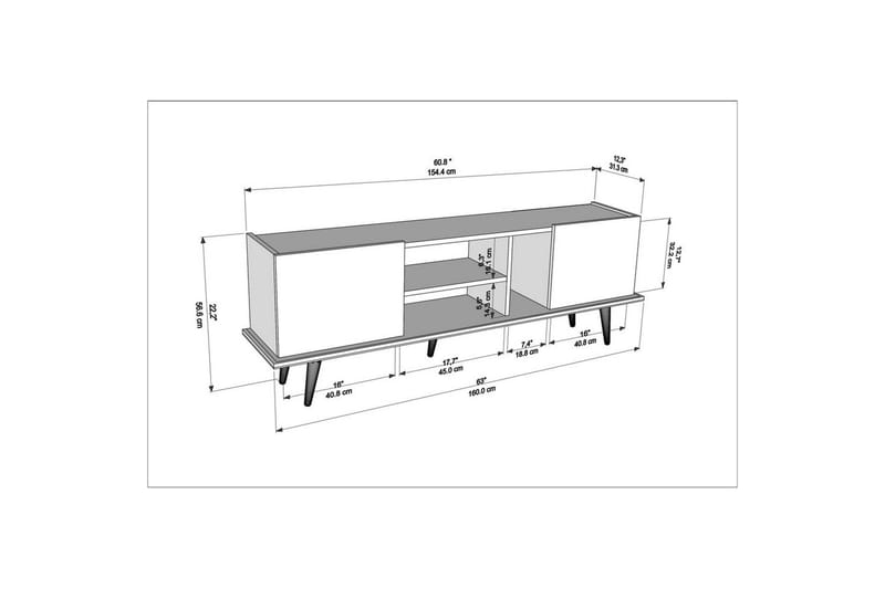 Corvo Tv-bänk 154,4 cm - Vit/Beige - Möbler - Vardagsrum - Tv-möbler & mediamöbler - Tv-bänkar