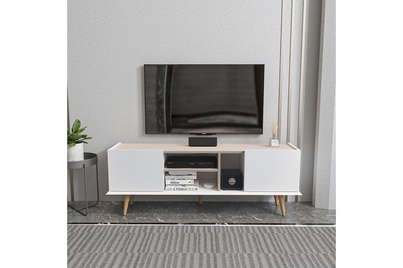Corvo Tv-bänk 154,4 cm - Vit/Beige - Möbler - Vardagsrum - Tv-möbler & mediamöbler - Tv-bänkar