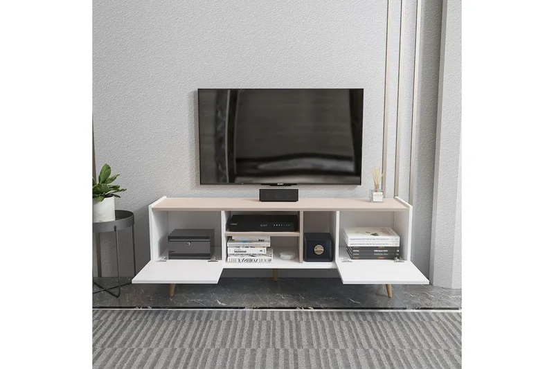 Corvo Tv-bänk 154,4 cm - Vit/Beige - Möbler - Vardagsrum - Tv-möbler & mediamöbler - Tv-bänkar