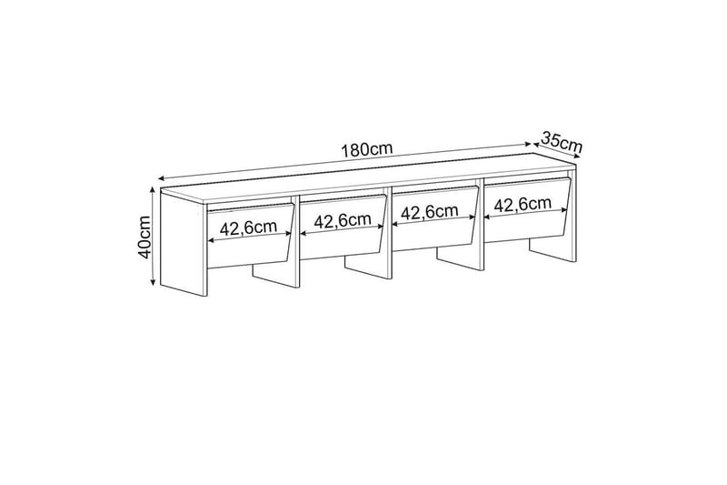 Crala Golvstående Tv-bänk 180 cm med Förvaring i Trä - Beige - Möbler - Vardagsrum - Tv-möbler & mediamöbler - Tv-bänkar