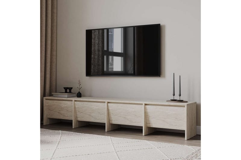 Crala Golvstående Tv-bänk 180 cm med Förvaring i Trä - Beige - Möbler - Vardagsrum - Tv-möbler & mediamöbler - Tv-bänkar