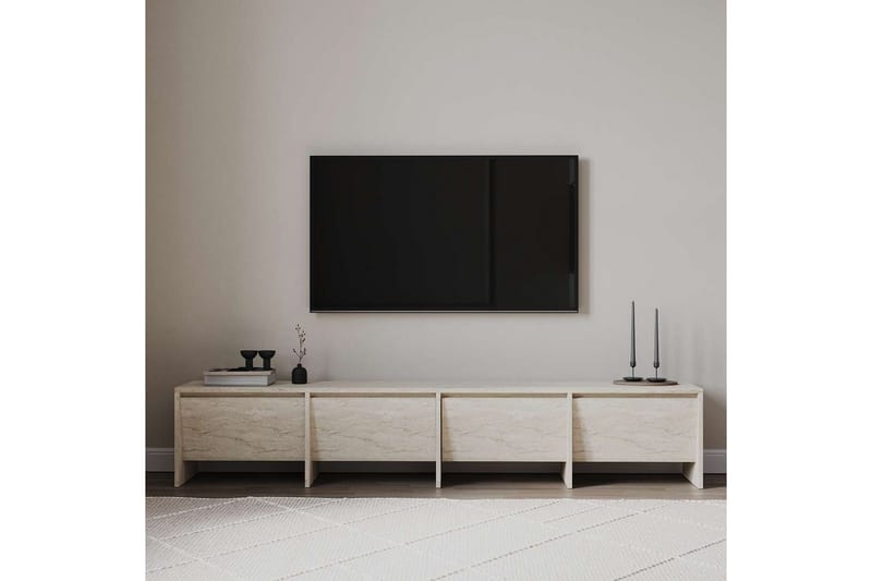 Crala Golvstående Tv-bänk 180 cm med Förvaring i Trä - Beige - Möbler - Vardagsrum - Tv-möbler & mediamöbler - Tv-bänkar