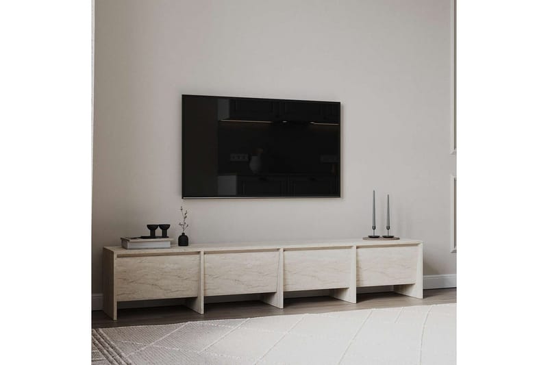 Crala Golvstående Tv-bänk 180 cm med Förvaring i Trä - Beige - Möbler - Vardagsrum - Tv-möbler & mediamöbler - Tv-bänkar