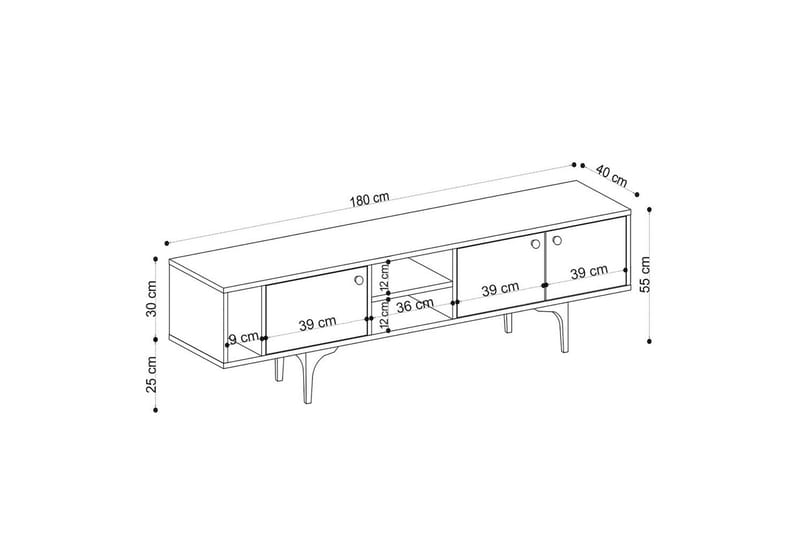 Cyral Tv-bänk 180 cm - Ek - Möbler - Vardagsrum - Tv-möbler & mediamöbler - Tv-bänkar