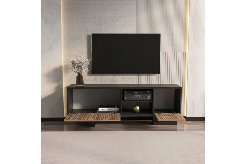 Dargaville Tv-bänk 150 cm - Svart/Brun - Möbler - Vardagsrum - Tv-möbler & mediamöbler - Tv-bänkar