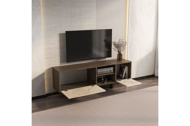 Dargaville Tv-bänk 150 cm - Valnöt/Travertine - Möbler - Vardagsrum - Tv-möbler & mediamöbler - Tv-bänkar