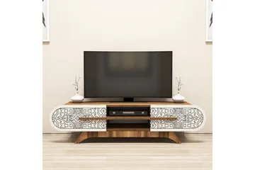 Defneia Tv-bänk 145 cm - Valnöt/Cream - Möbler - Vardagsrum - Tv-möbler & mediamöbler - Tv-bänkar