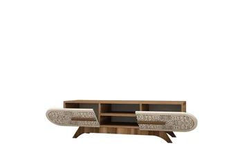 Defneia Tv-bänk 145 cm - Valnöt/Cream - Möbler - Vardagsrum - Tv-möbler & mediamöbler - Tv-bänkar