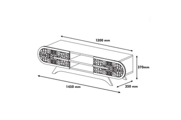 Defneia Tv-bänk 145 cm - Valnöt/Gul - Möbler - Vardagsrum - Tv-möbler & mediamöbler - Tv-bänkar