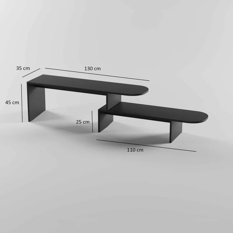 Deliones Tv-bänk 130 cm - Svart - Möbler - Vardagsrum - Tv-möbler & mediamöbler - Tv-väggfästen & mediastativ - Tv stativ & väggfästen