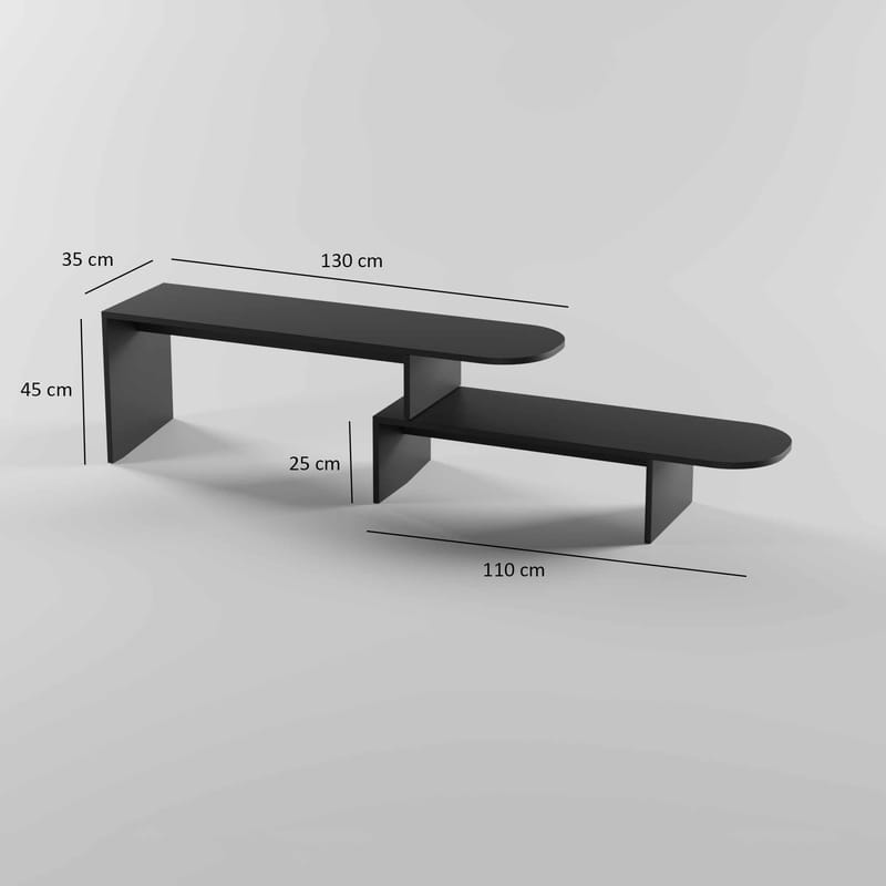 Deliones Tv-bänk 130 cm - Svart - Möbler - Vardagsrum - Tv-möbler & mediamöbler - Tv-väggfästen & mediastativ - Tv stativ & väggfästen