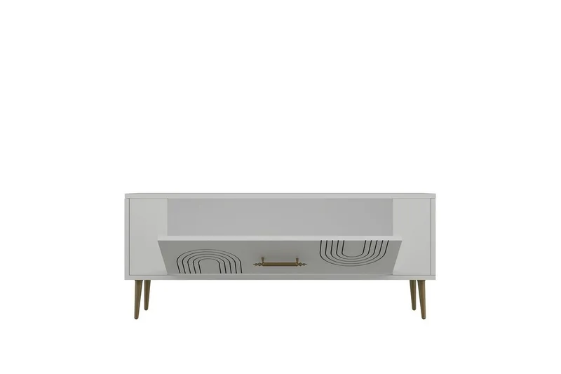 Deyric Tv-bänk 120 cm - Vit/Guld - Möbler - Vardagsrum - Tv-möbler & mediamöbler - Tv-bänkar