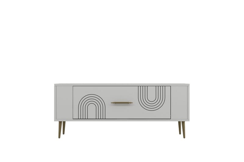 Deyric Tv-bänk 120 cm - Vit/Guld - Möbler - Vardagsrum - Tv-möbler & mediamöbler - Tv-bänkar