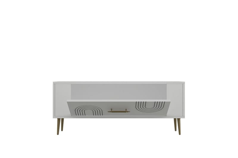 Deyric Tv-bänk 120 cm - Vit/Guld - Möbler - Vardagsrum - Tv-möbler & mediamöbler - Tv-bänkar