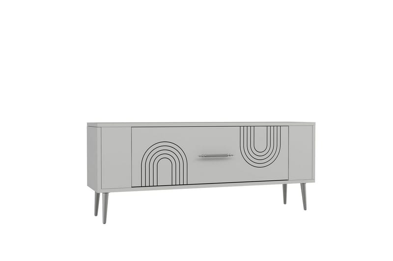 Deyric Tv-bänk 120 cm - Vit/Silver - Möbler - Vardagsrum - Tv-möbler & mediamöbler - Tv-bänkar