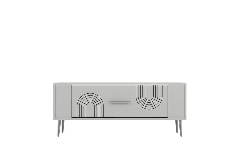 Deyric Tv-bänk 120 cm - Vit/Silver - Möbler - Vardagsrum - Tv-möbler & mediamöbler - Tv-bänkar