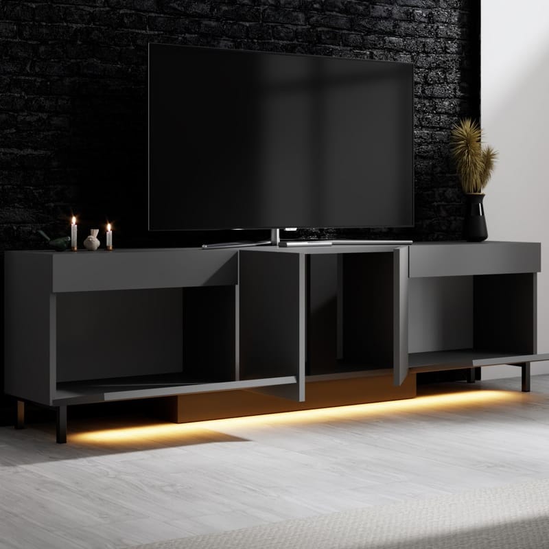 Djarhint TV-bänk 180 cm - Antracit - Möbler - Vardagsrum - Tv-möbler & mediamöbler - Tv-väggfästen & mediastativ - Tv stativ & väggfästen