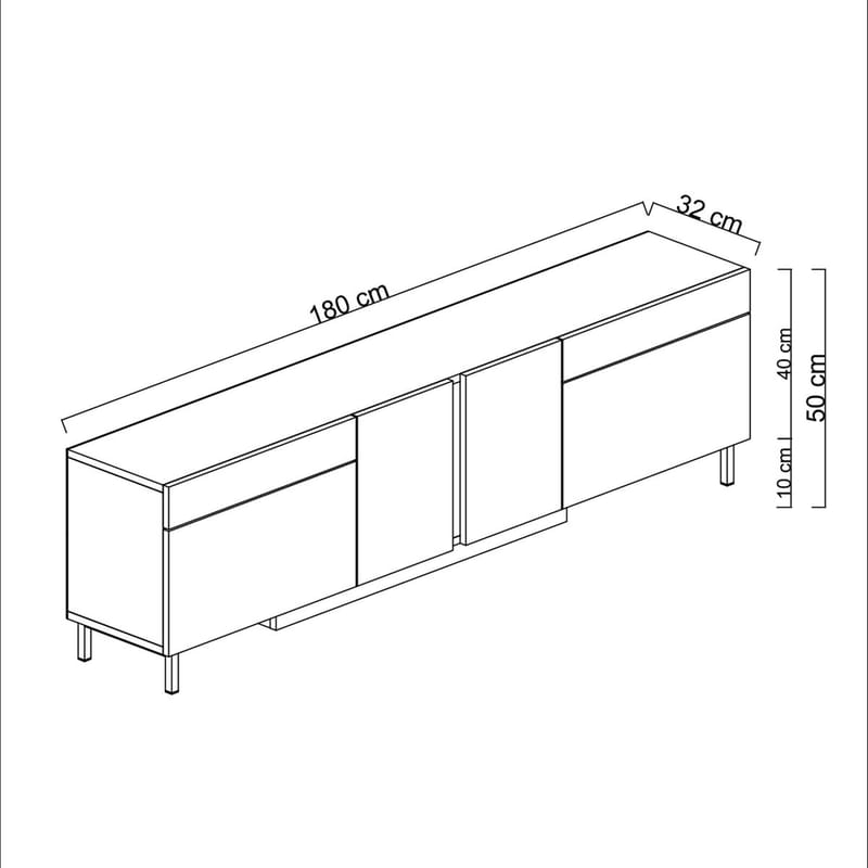 Djarhint TV-bänk 180 cm - Vit - Möbler - Vardagsrum - Tv-möbler & mediamöbler - Tv-väggfästen & mediastativ - Tv stativ & väggfästen