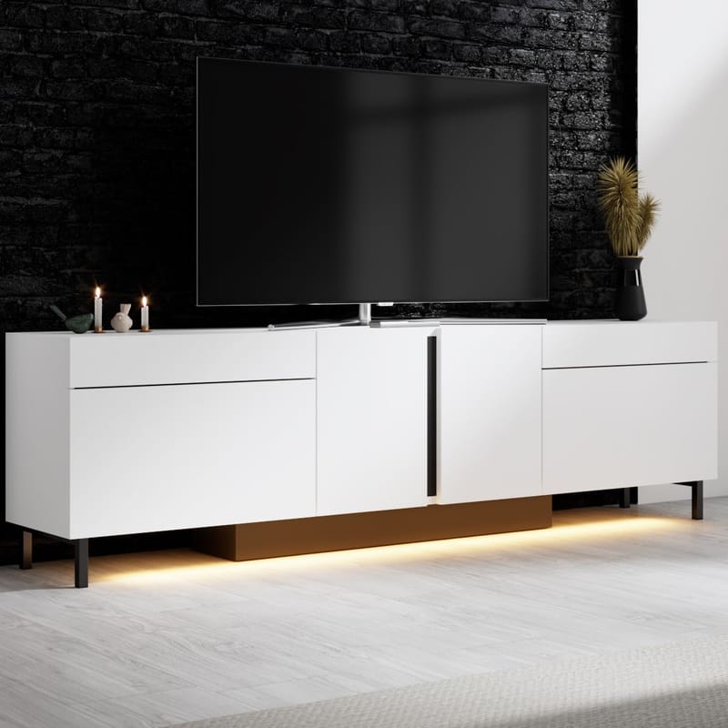 Djarhint TV-bänk 180 cm - Vit - Möbler - Vardagsrum - Tv-möbler & mediamöbler - Tv-väggfästen & mediastativ - Tv stativ & väggfästen