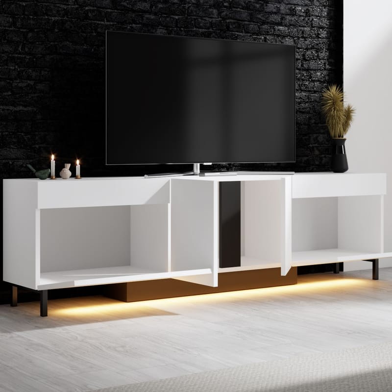 Djarhint TV-bänk 180 cm - Vit - Möbler - Vardagsrum - Tv-möbler & mediamöbler - Tv-väggfästen & mediastativ - Tv stativ & väggfästen