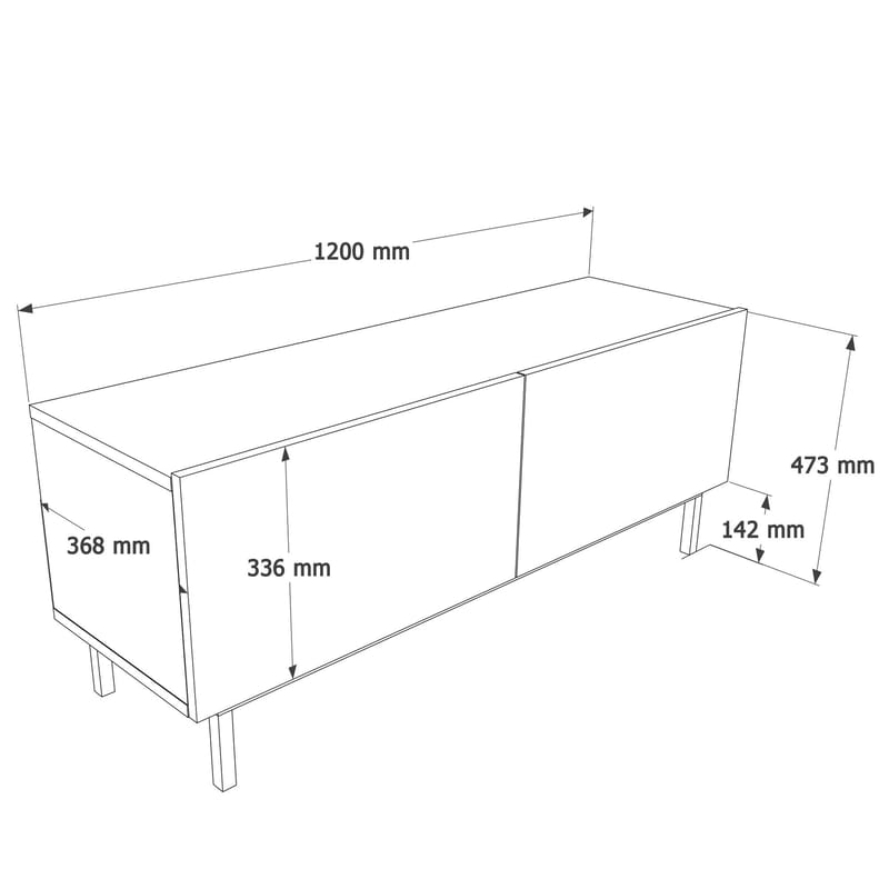 Dorel TV-bänk 120x47,3x36,8 cm - Sand - Möbler - Vardagsrum - Tv-möbler & mediamöbler - Tv-väggfästen & mediastativ - Tv stativ & väggfästen
