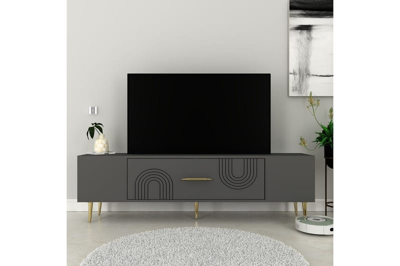 Drova Tv-bänk 150 cm - Antracit/Guld - Möbler - Vardagsrum - Tv-möbler & mediamöbler - Tv-bänkar