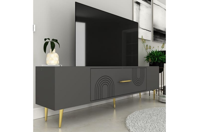Drova Tv-bänk 150 cm - Antracit/Guld - Möbler - Vardagsrum - Tv-möbler & mediamöbler - Tv-bänkar