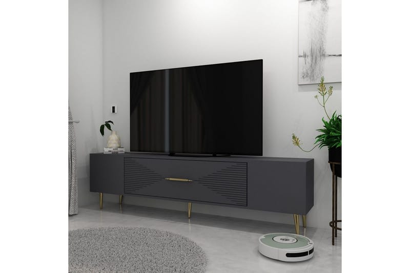 Drova Tv-bänk 150 cm - Antracit/Guld - Möbler - Vardagsrum - Tv-möbler & mediamöbler - Tv-bänkar