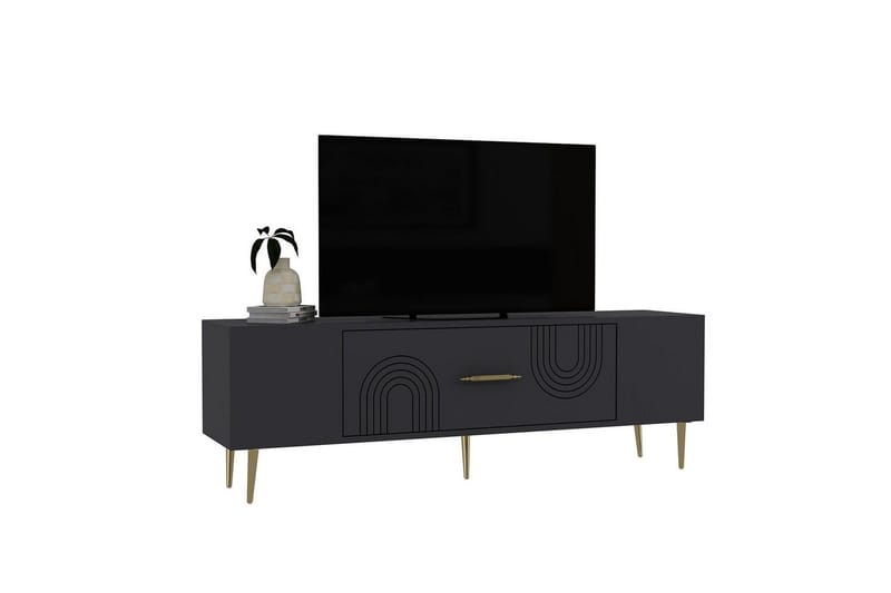 Drova Tv-bänk 150 cm - Antracit/Guld - Möbler - Vardagsrum - Tv-möbler & mediamöbler - Tv-bänkar