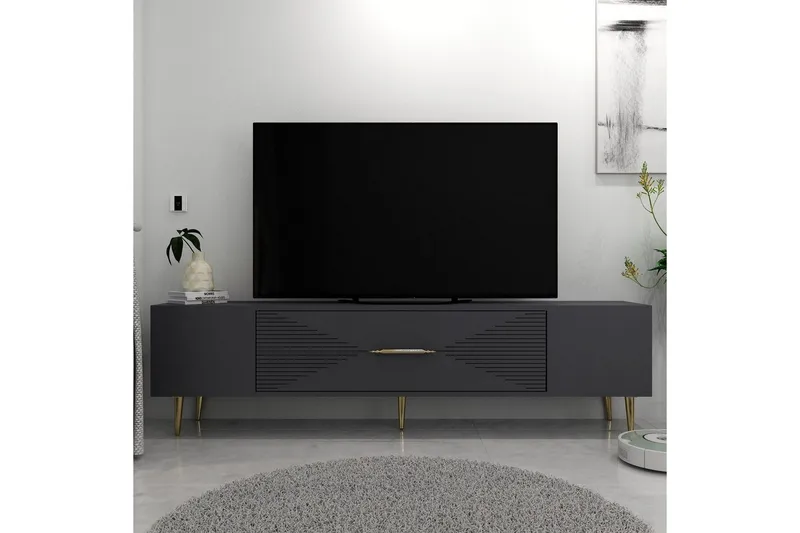Drova Tv-bänk 150 cm - Antracit/Guld - Möbler - Vardagsrum - Tv-möbler & mediamöbler - Tv-bänkar