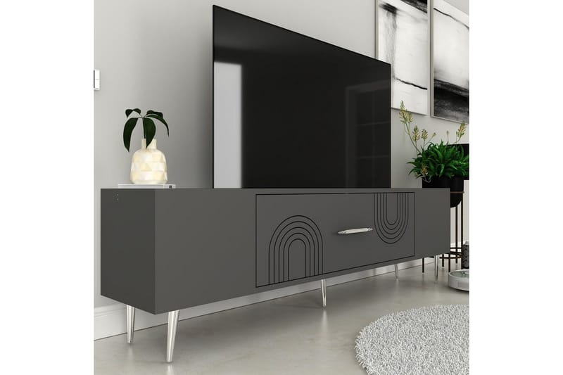 Drova Tv-bänk 150 cm - Antracit/Silver - Möbler - Vardagsrum - Tv-möbler & mediamöbler - Tv-bänkar