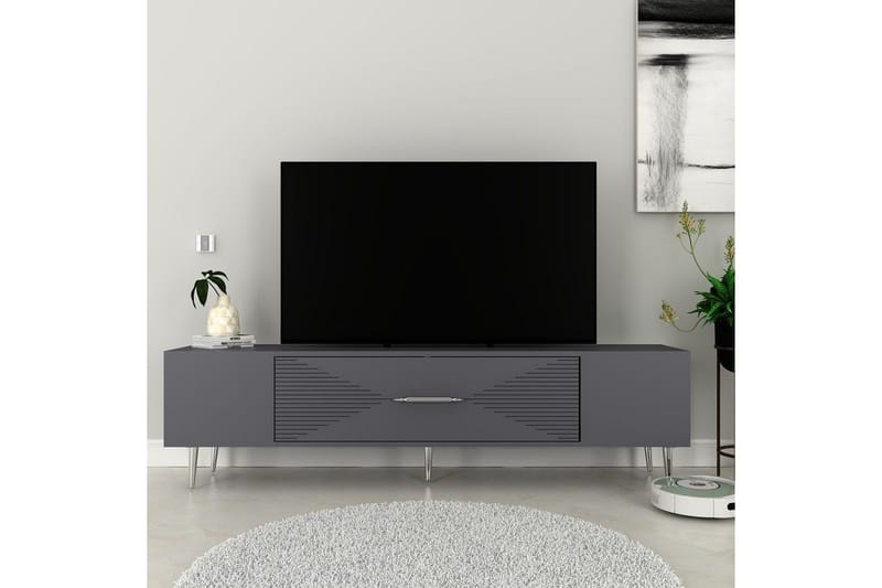 Drova Tv-bänk 150 cm - Antracit/Silver - Möbler - Vardagsrum - Tv-möbler & mediamöbler - Tv-bänkar