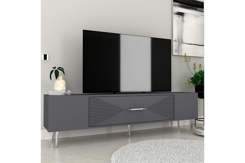 Drova Tv-bänk 150 cm - Antracit/Silver - Möbler - Vardagsrum - Tv-möbler & mediamöbler - Tv-bänkar