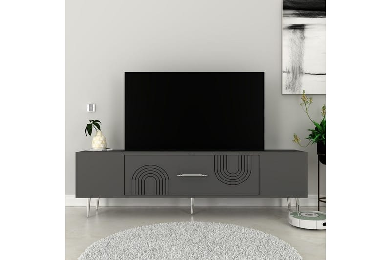 Drova Tv-bänk 150 cm - Antracit/Silver - Möbler - Vardagsrum - Tv-möbler & mediamöbler - Tv-bänkar
