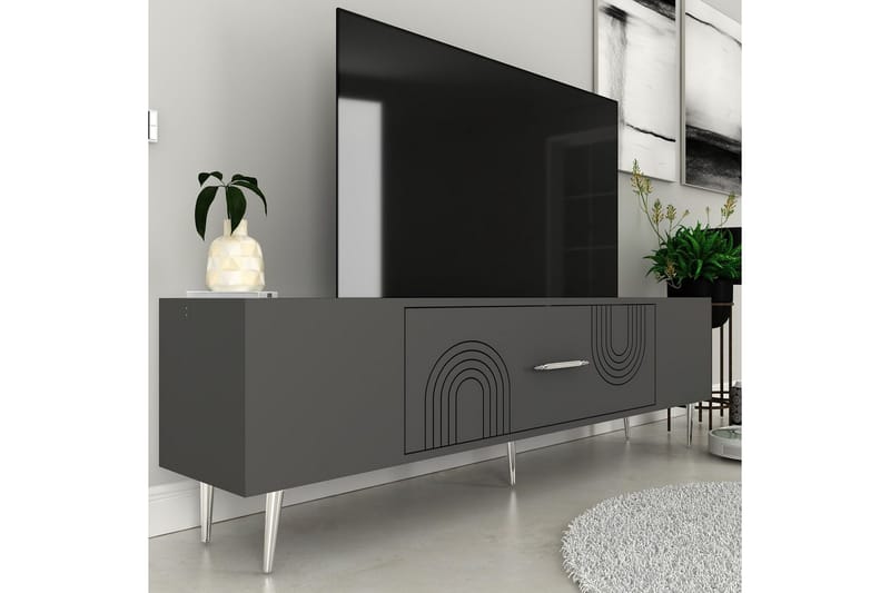 Drova Tv-bänk 150 cm - Antracit/Silver - Möbler - Vardagsrum - Tv-möbler & mediamöbler - Tv-bänkar