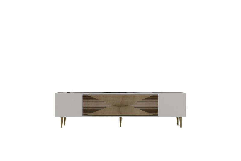 Drova Tv-bänk 150 cm, Ek/Vit/Guld