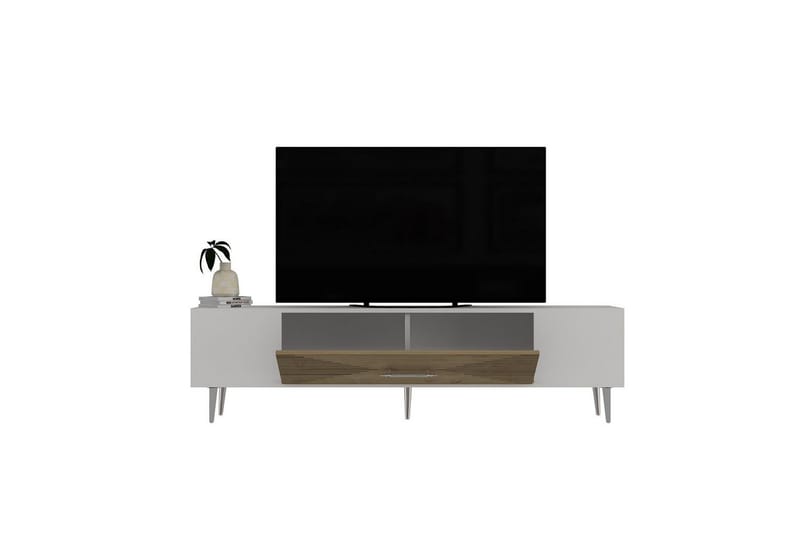 Drova Tv-bänk 150 cm - Ek/Vit/Silver - Möbler - Vardagsrum - Tv-möbler & mediamöbler - Tv-bänkar